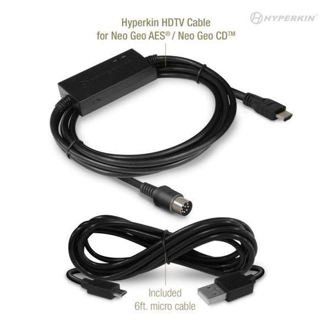 HDMI Adapter HDTV cable for Neo Geo AES & Neo Geo CD games consoles 720p 16:9 & 4:3 aspect ratio support USB powered | Hyperkin