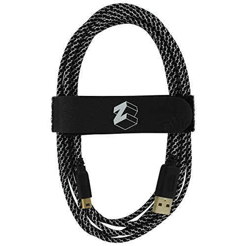 USB charging cable for Nintendo 3DS, 2DS & DSi console 3M braided gold plated extra long play & charge lead with velcro tidy | ZedLabz Ultra