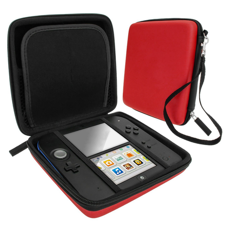 Zedlabz hard protective eva travel carry case for Nintendo 2DS with built in game storage - red