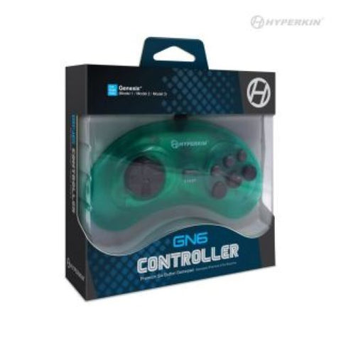 GN6 Premium controller for Sega Genesis - Green | Hyperkin