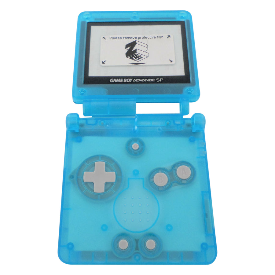 Housing shell kit for Nintendo Game Boy Advance SP GBA console full replacement - Clear Light Blue | ZedLabz