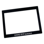 Screen lens GLASS for Game Boy Macro console & Holographic reproduction sticker - Black | Obirux