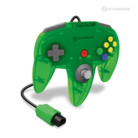 Captain Premium wired controller for Nintendo 64 N64 console - Lime green | Hyperkin